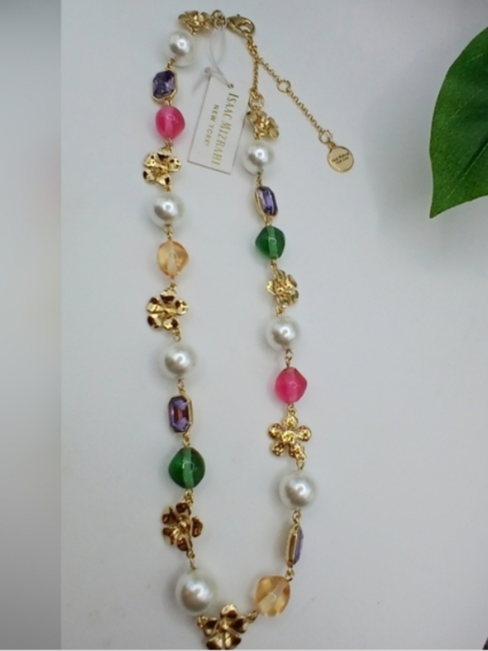 Issac Mizrahi Elegant Multicolor Beaded,  Floral & Pearl Necklace NWT